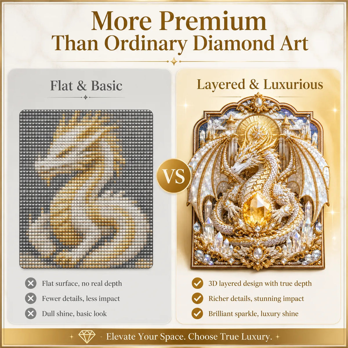 🐉 3D Layered Dragon Diamond Painting Kit