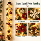 🎄 Glowing Christmas Door Hanger | 6 Festive Lighted Designs with Warm Glow, Dimensional Details & Space-Saving Vertical Décor ✨
