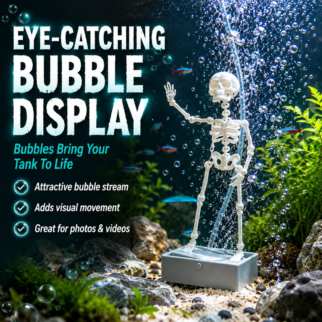 💀Air-Driven Dancing Skeleton Aquarium Ornament