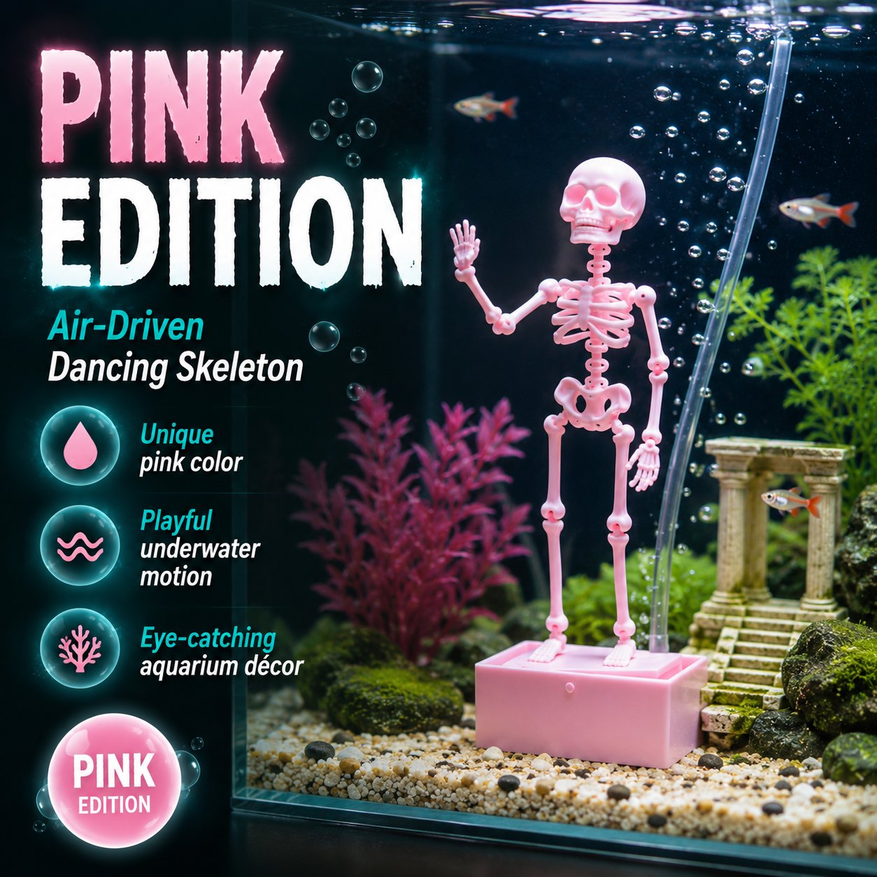 💀Air-Driven Dancing Skeleton Aquarium Ornament