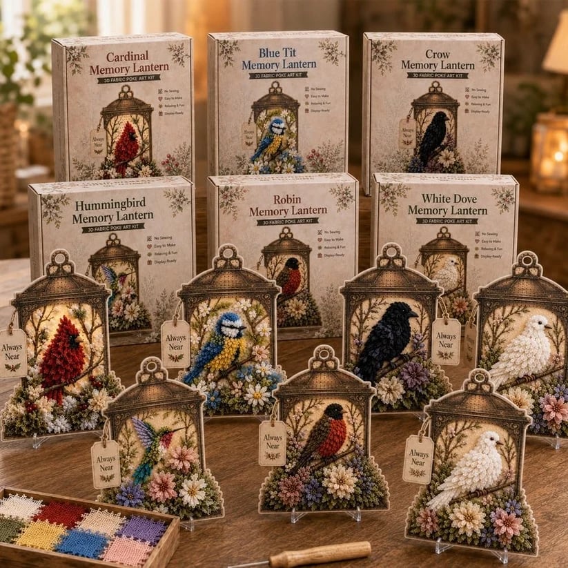 🕊️ Always Near 3D Fabric Poke Art Memory Lantern Kit