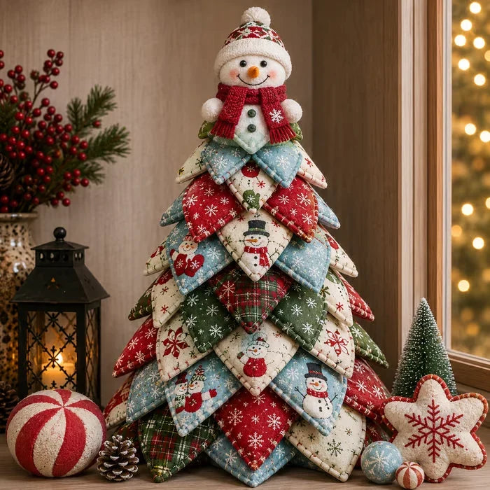 🎄🧵DIY Quilted Christmas Tree Kit – Handmade Fabric Holiday Tabletop Tree Decor