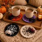 🕷️ 100% Hand-Crocheted Spider Web Coaster🧶