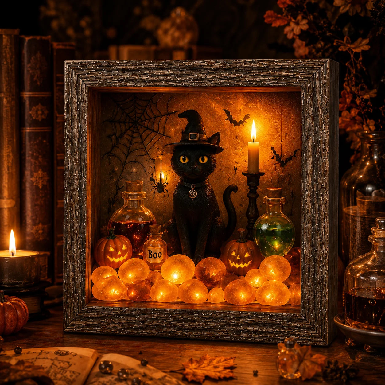 🎃DIY Lighted Halloween Shadow Box Kit
