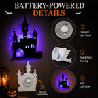 ✨30 Pcs Halloween LED Silhouette Wall Light Stickers