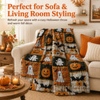 🎃Halloween Patchwork Flannel Blanket