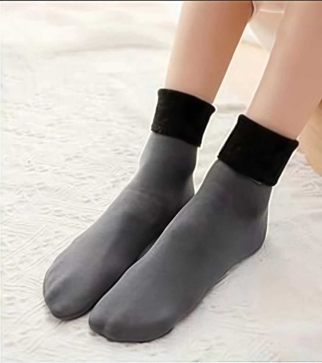 ✦5 par tjocka fleecefodrade snöstrumpor, mysiga termosockor för vintern