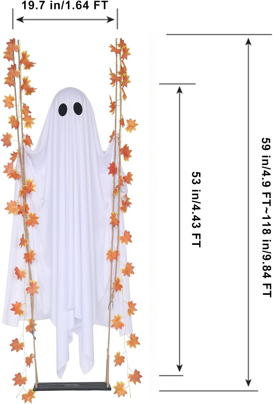 👻Giant Swinging Ghost Halloween Decoration