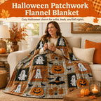 🎃Halloween Patchwork Flannel Blanket