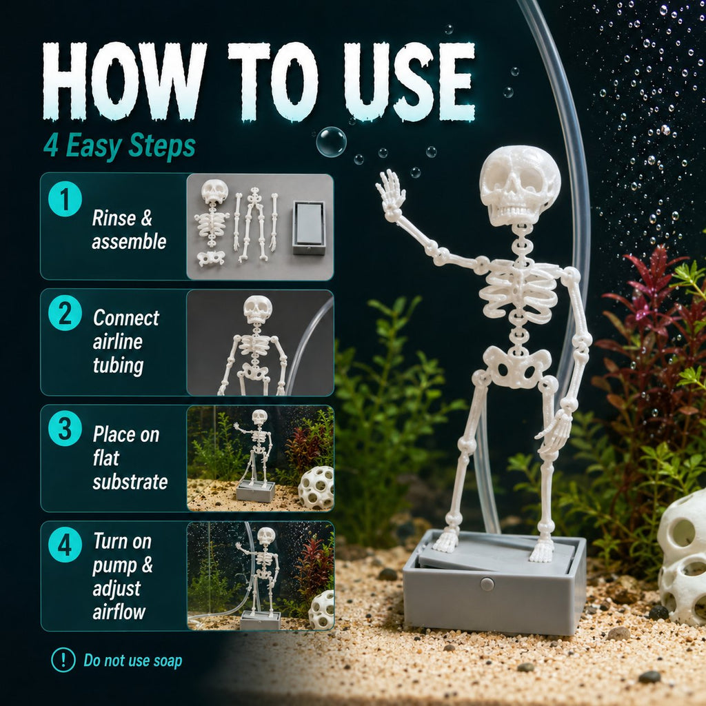💀Air-Driven Dancing Skeleton Aquarium Ornament