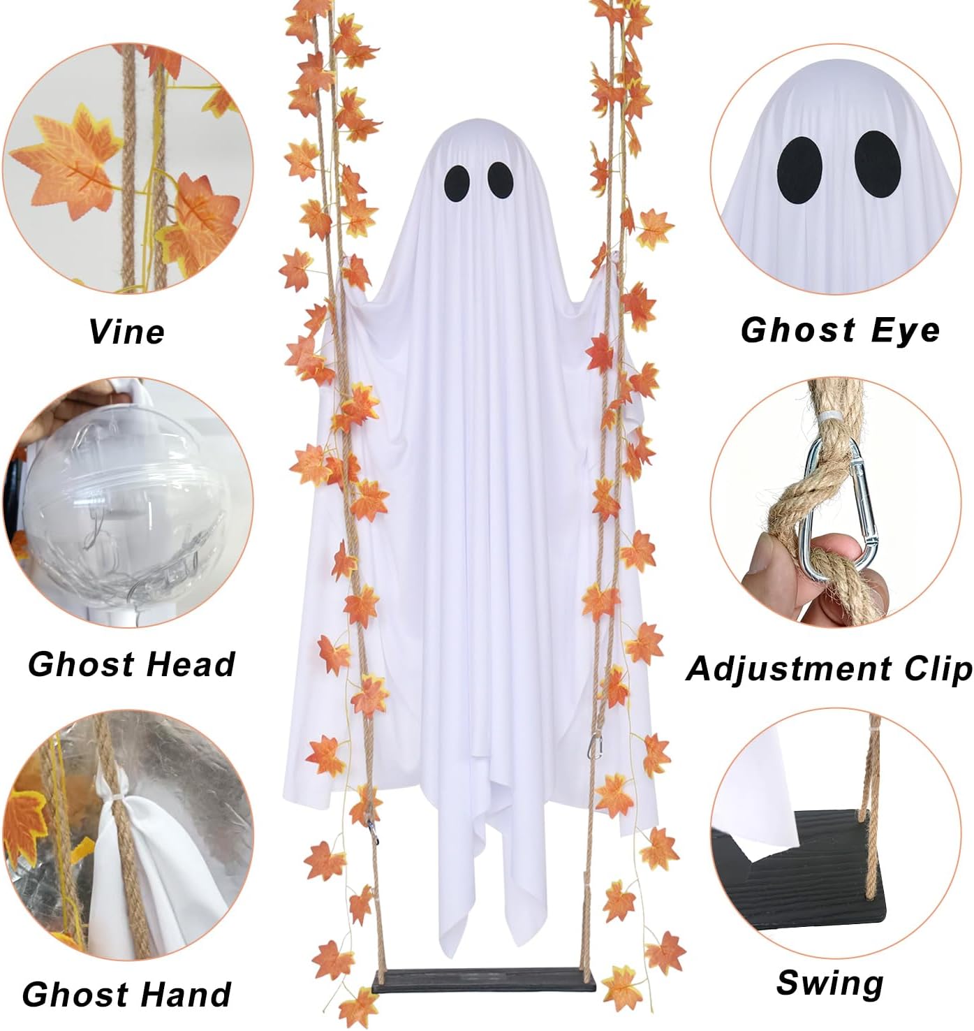 👻Giant Swinging Ghost Halloween Decoration