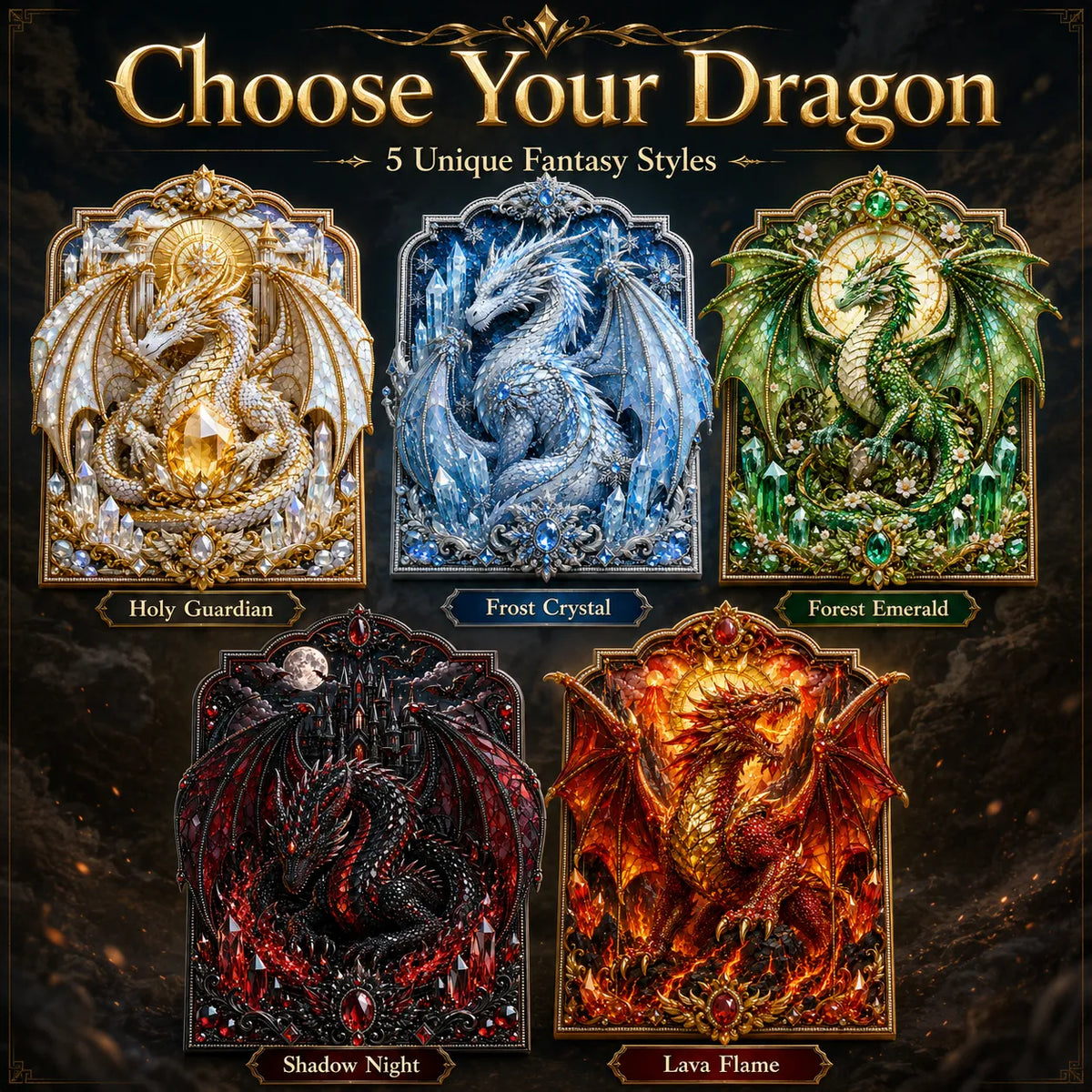 🐉 3D Layered Dragon Diamond Painting Kit