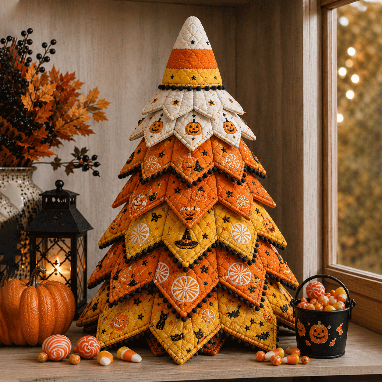 DIY Halloween Quilted Fabric Tree Kit