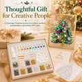 🔥 HOT SALE 60% OFF – 🎄 DIY Jeweled Christmas Tree Art Kit | Colorful Gems, Pearls, Paints &amp; Gold-Tone Floating Display Frame 💎✨ - 🎄 Christmas Tree A / 5.9 × 7.9 in