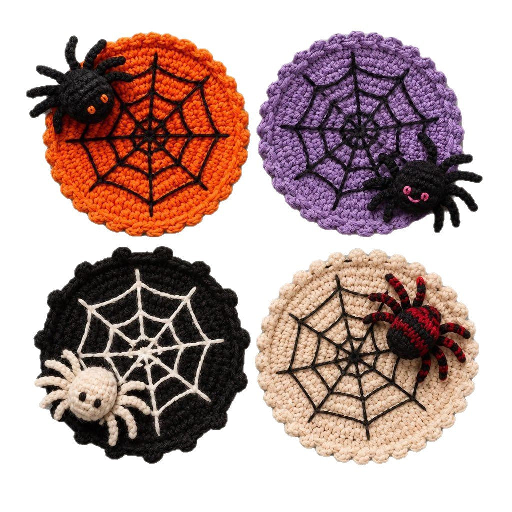 🕷️ 100% Hand-Crocheted Spider Web Coaster🧶