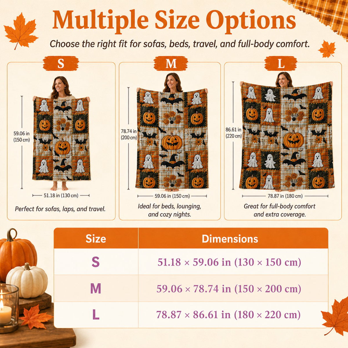 🎃Halloween Patchwork Flannel Blanket