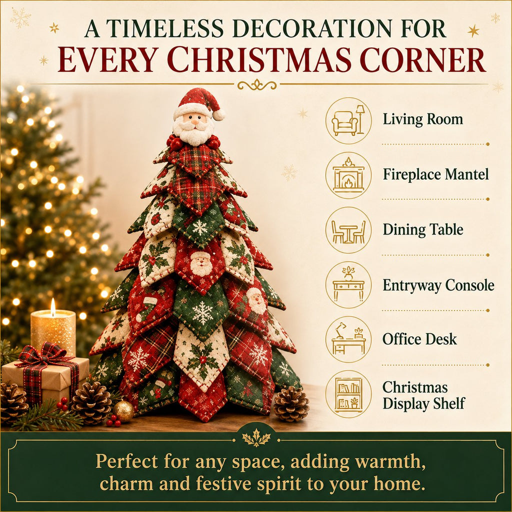 🎄🧵DIY Quilted Christmas Tree Kit – Handmade Fabric Holiday Tabletop Tree Decor
