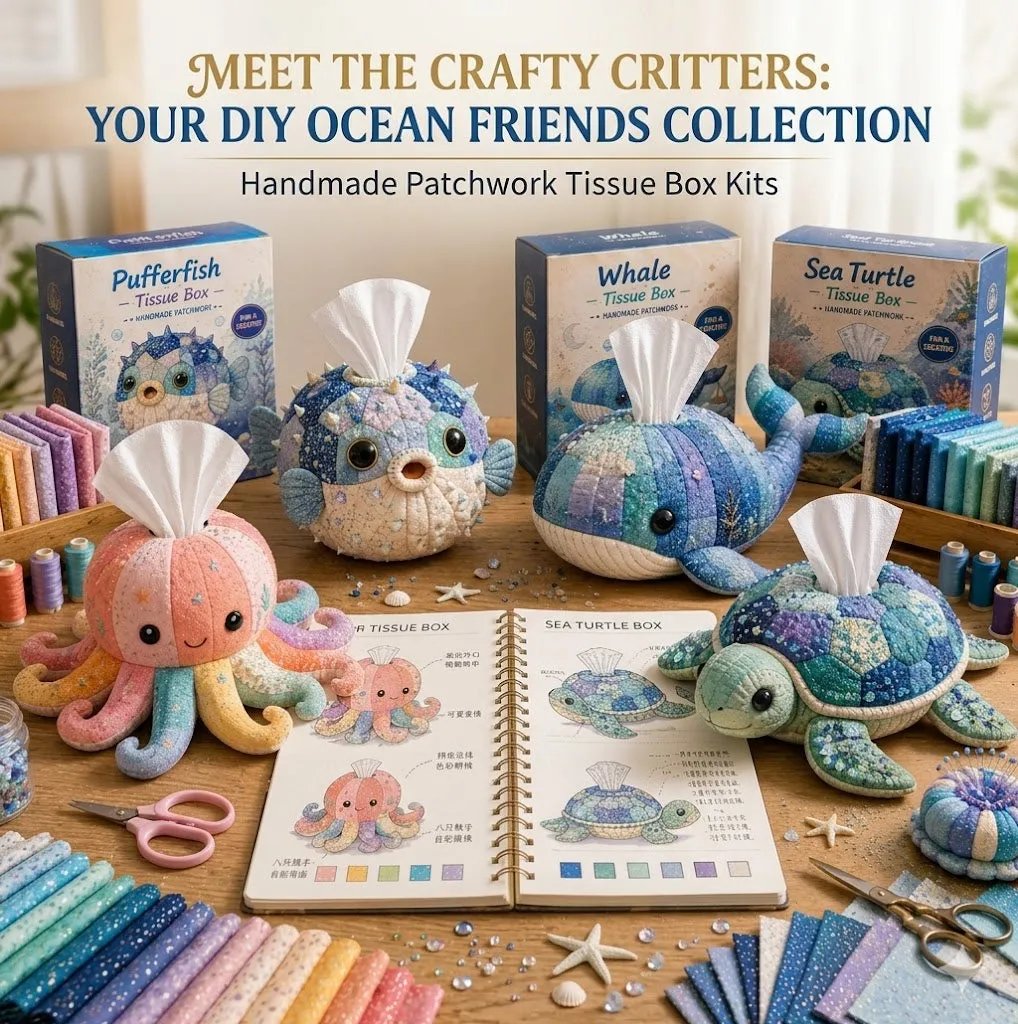 Crafty Critters DIY Tissue Box Kit – Fun Animal And Ocean Friends