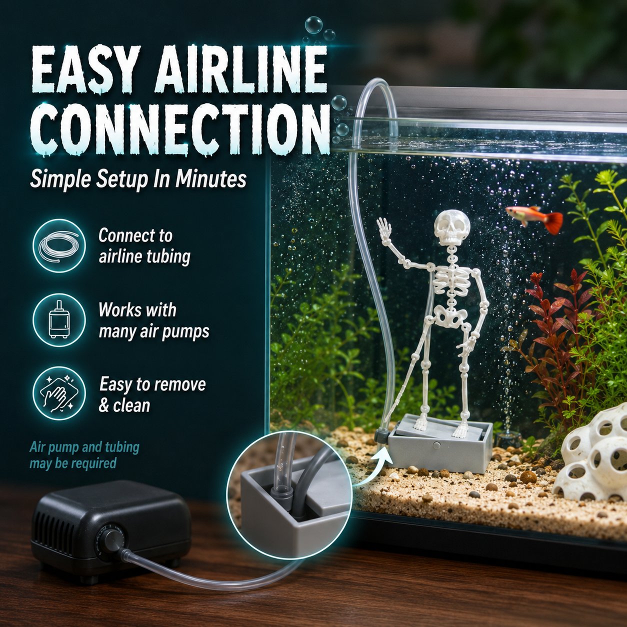 💀Air-Driven Dancing Skeleton Aquarium Ornament