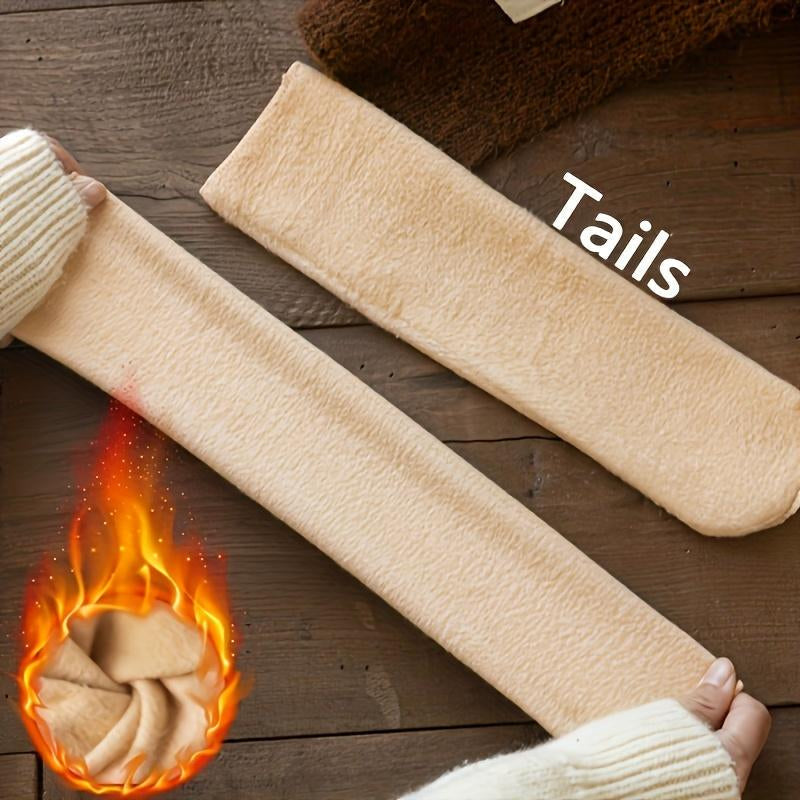 ✦5 par tjocka fleecefodrade snöstrumpor, mysiga termosockor för vintern