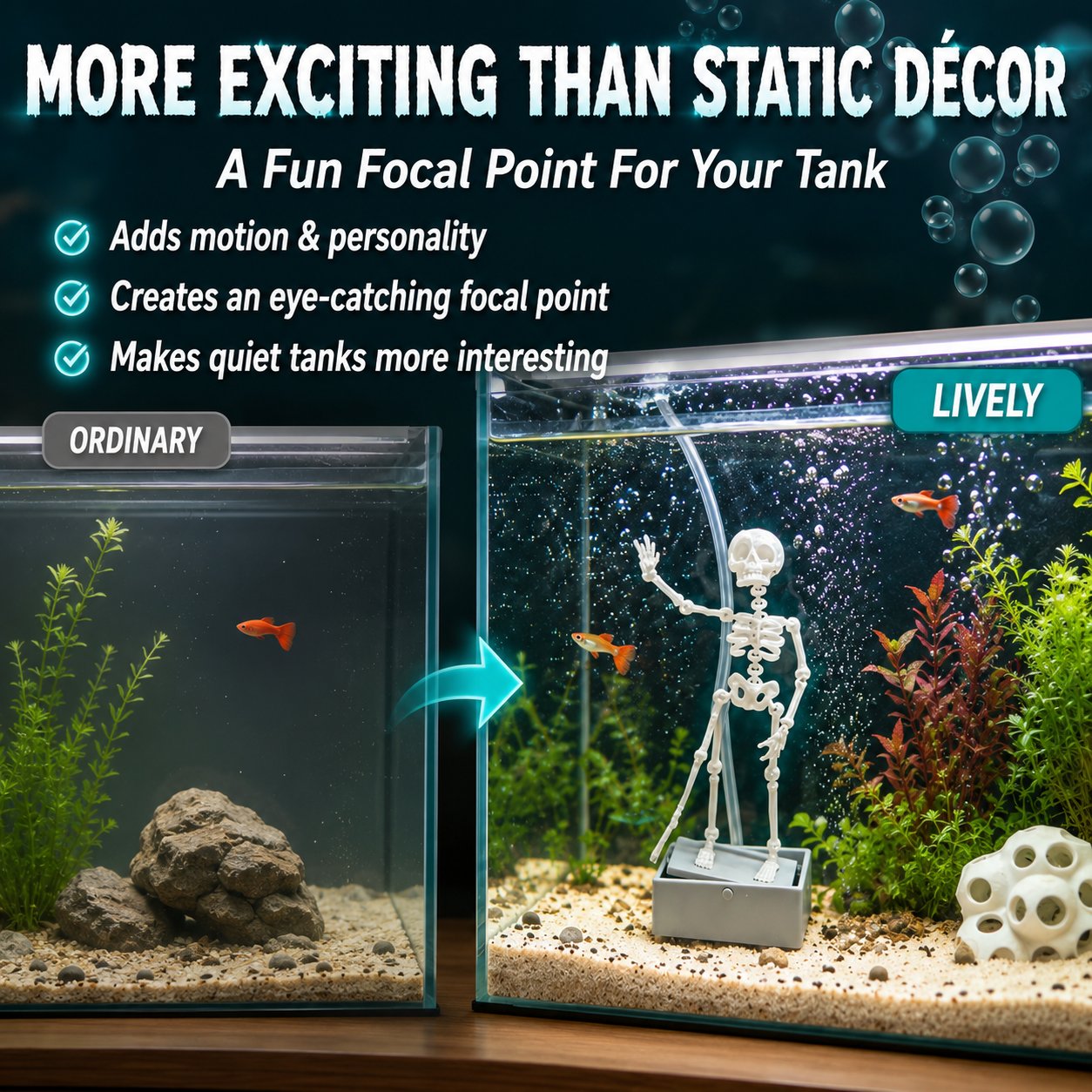 💀Air-Driven Dancing Skeleton Aquarium Ornament