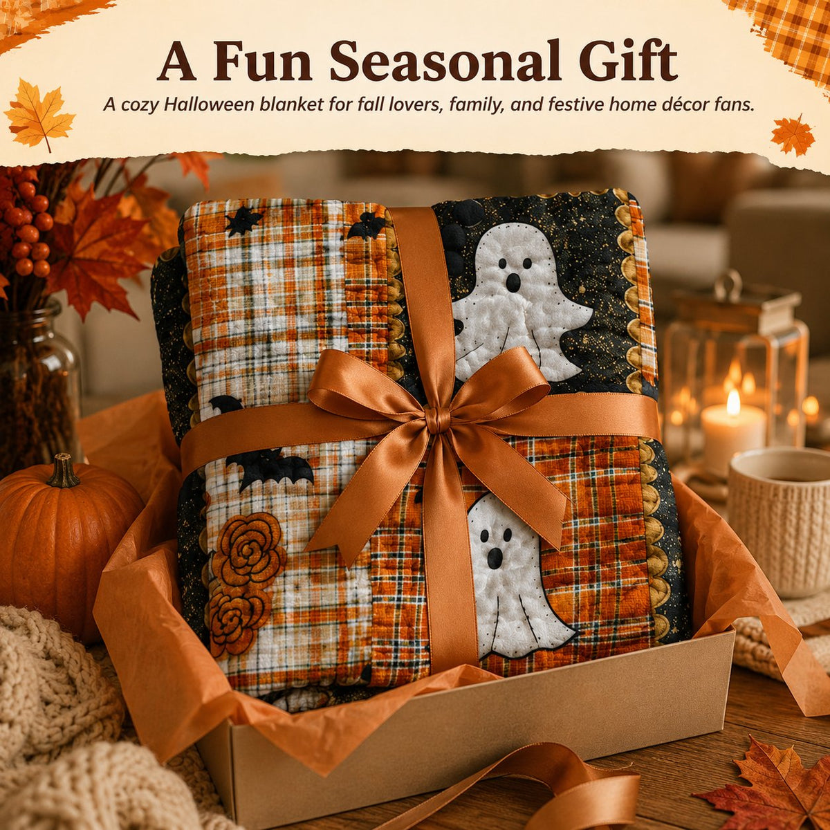 🎃Halloween Patchwork Flannel Blanket