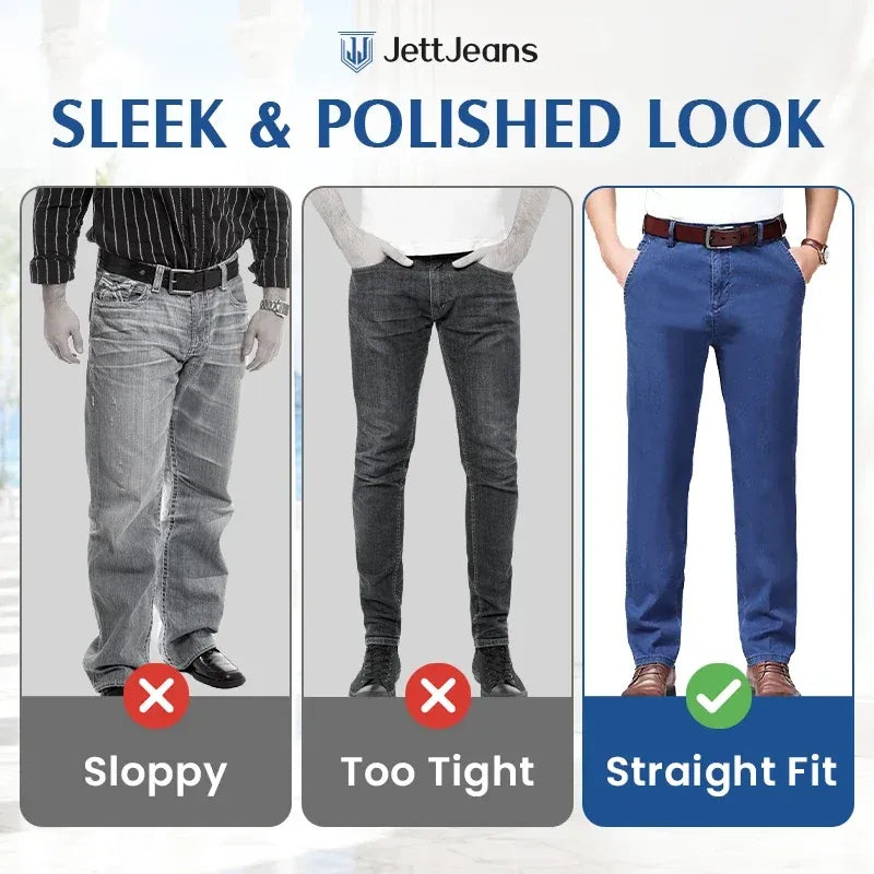 Men's Classic Straight Fit Stretch Jeans