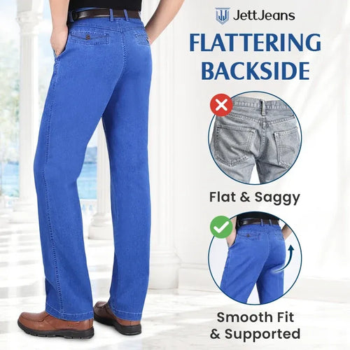 Klassiska stretchjeans med rak passform för män